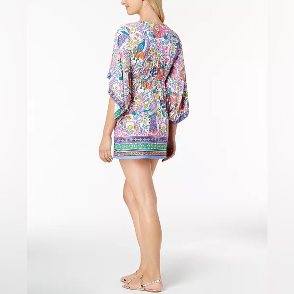 Trina Turk Jungle Beach Paisely-Print Tunic Cover-Up Size Medium Resort Vacation - Picture 2 of 6
